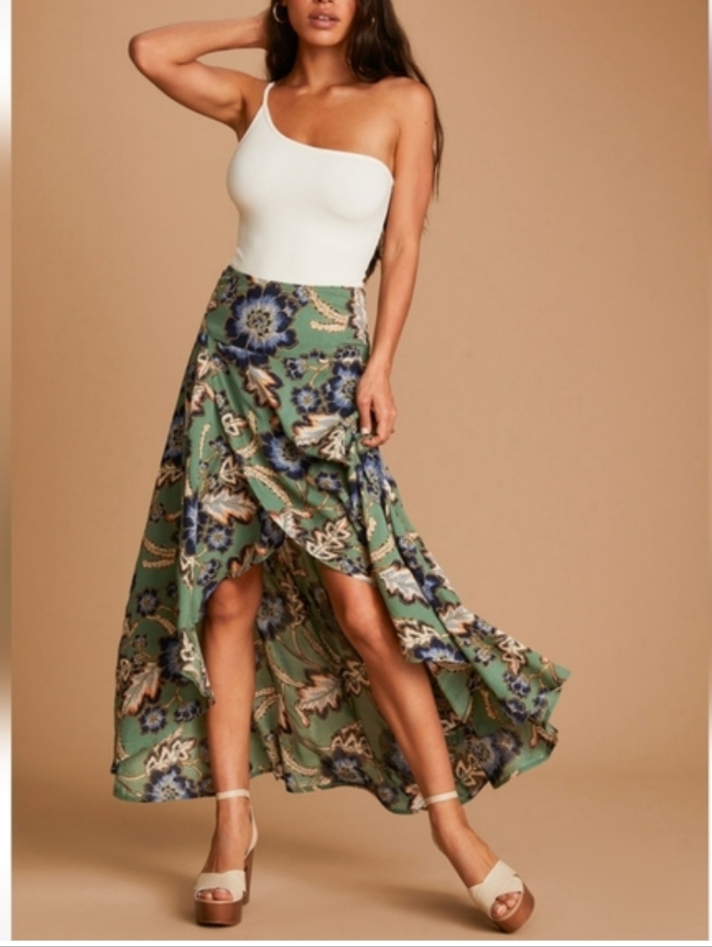 Hi-lo Floral Skirt